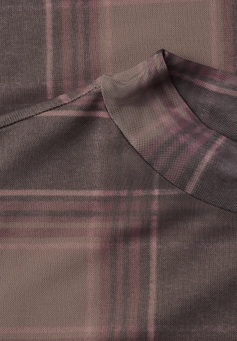 LTD QR printed mesh round neck, sanded amber