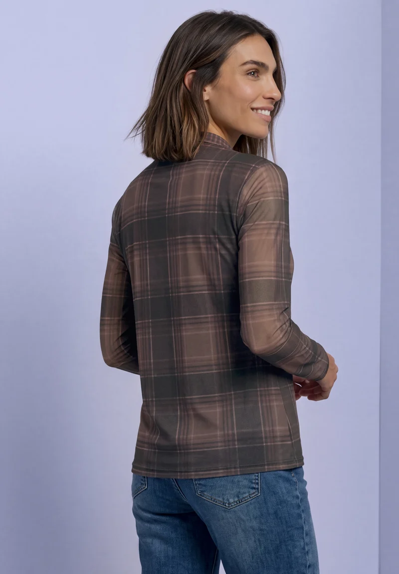 LTD QR printed mesh round neck, sanded amber