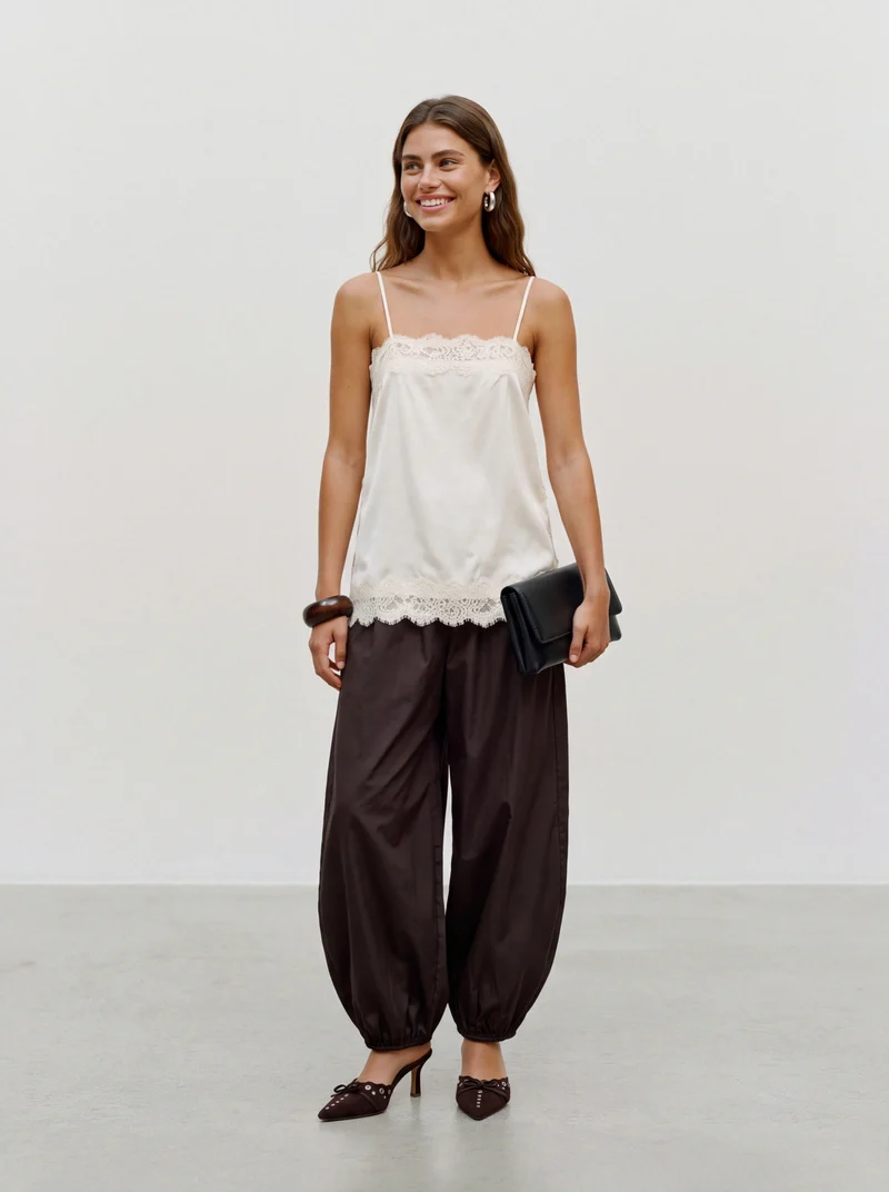 VMCHARM LACE SINGLET WVN BOO, Fog