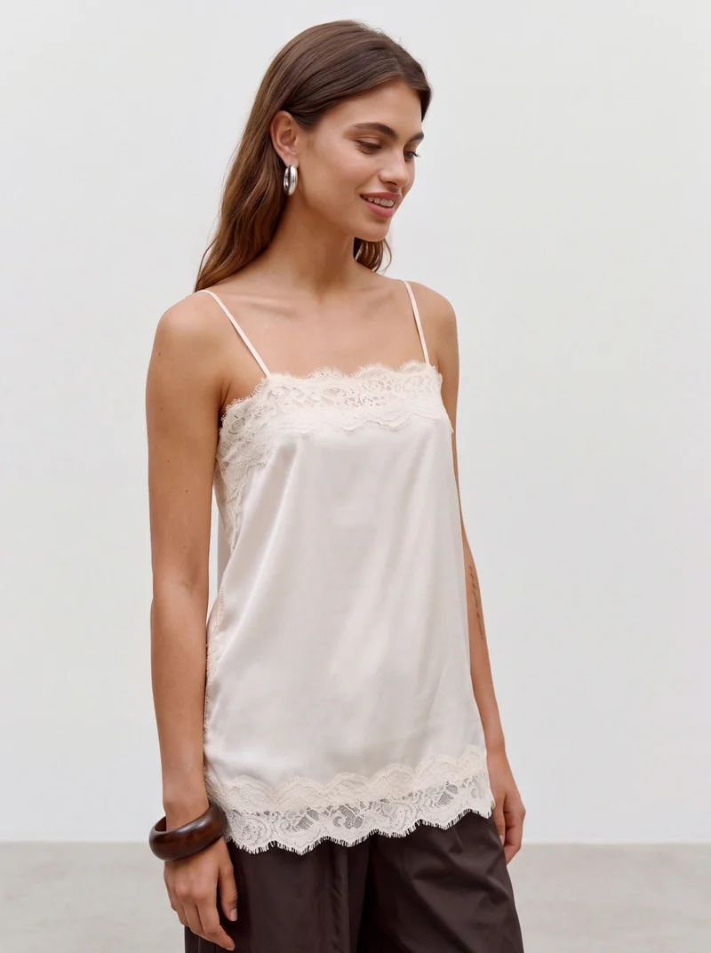 VMCHARM LACE SINGLET WVN BOO, Fog