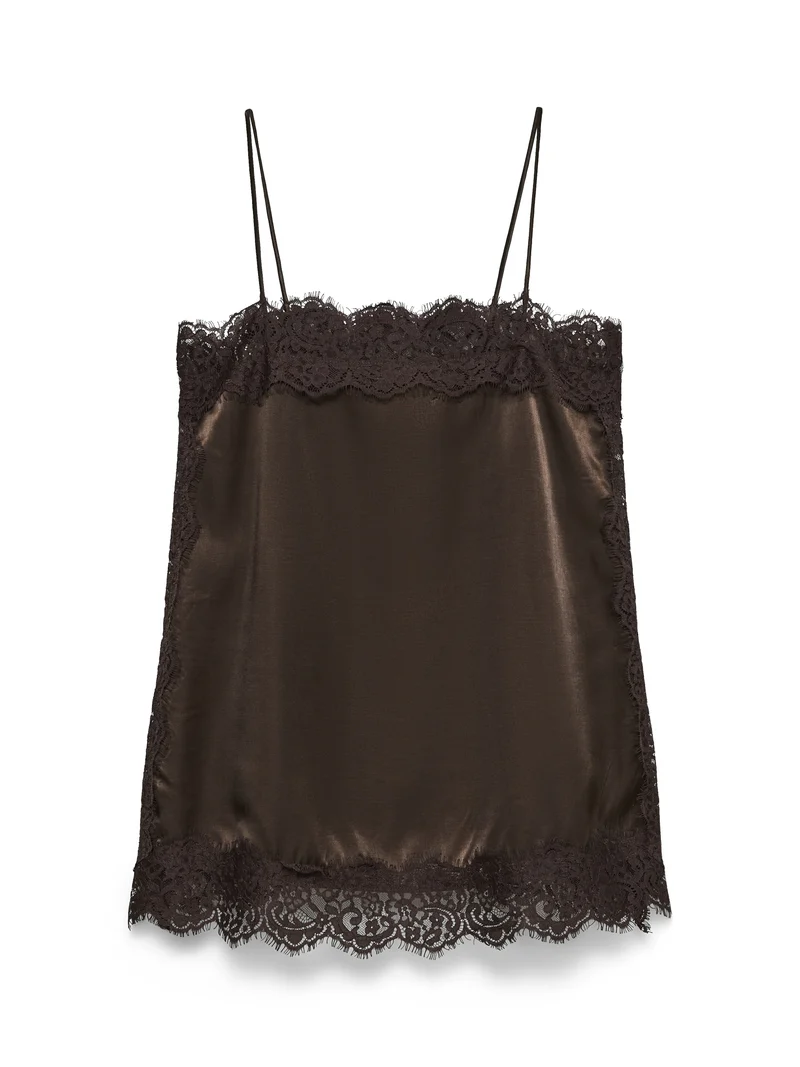 VMCHARM LACE SINGLET WVN BOO, Chocolate Torte