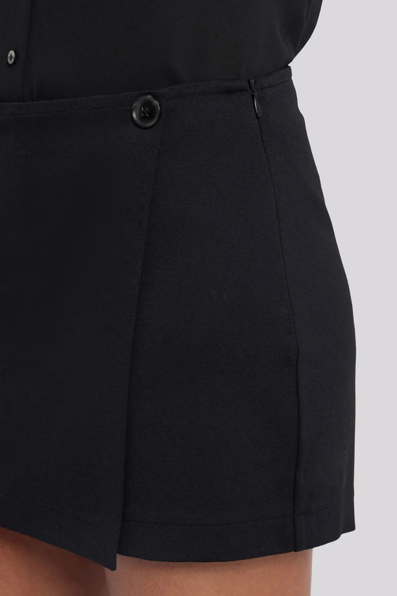Skort in Ponte Knit | Black
