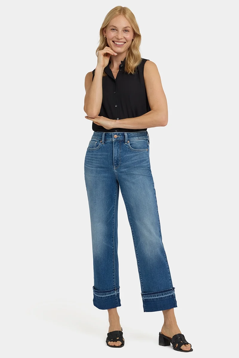 Bailey Relaxed Straight Ankle Jeans mit High Rise | Sun Soak