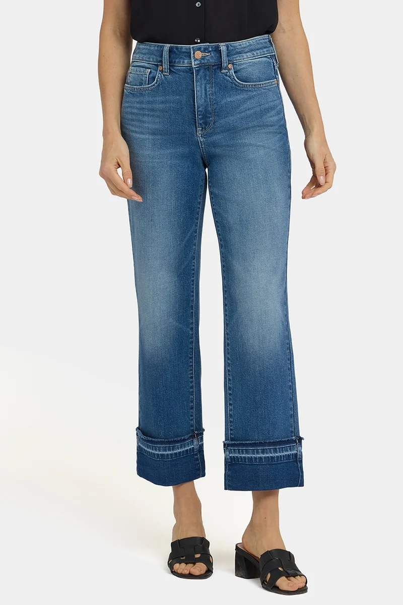 Bailey Relaxed Straight Ankle Jeans mit High Rise | Sun Soak