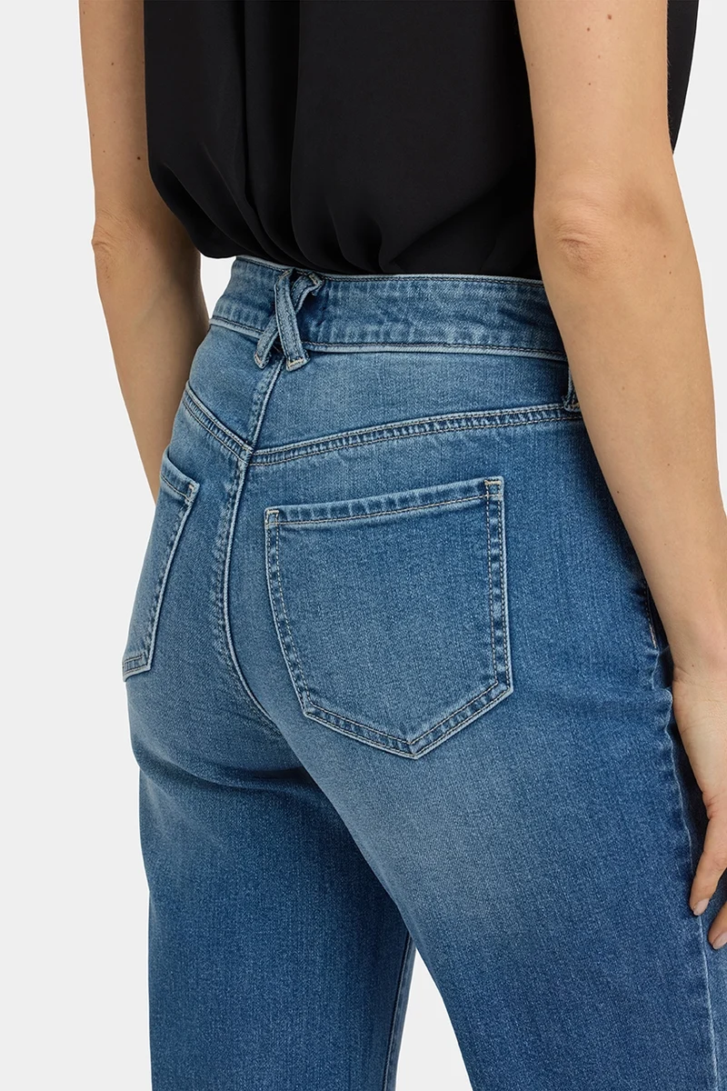 Bailey Relaxed Straight Ankle Jeans mit High Rise | Sun Soak