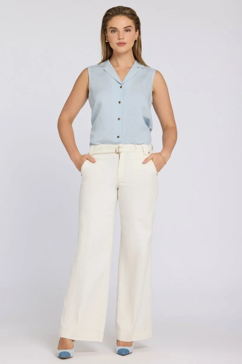 Mia Palazzo Jeans mit High Rise | Vintage White