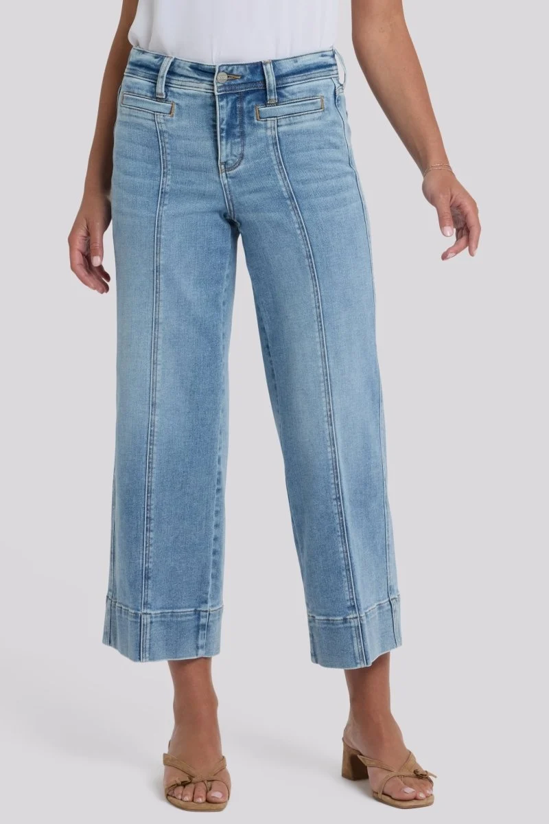 Teresa Wide Leg Ankle Jeans | Mist Springs