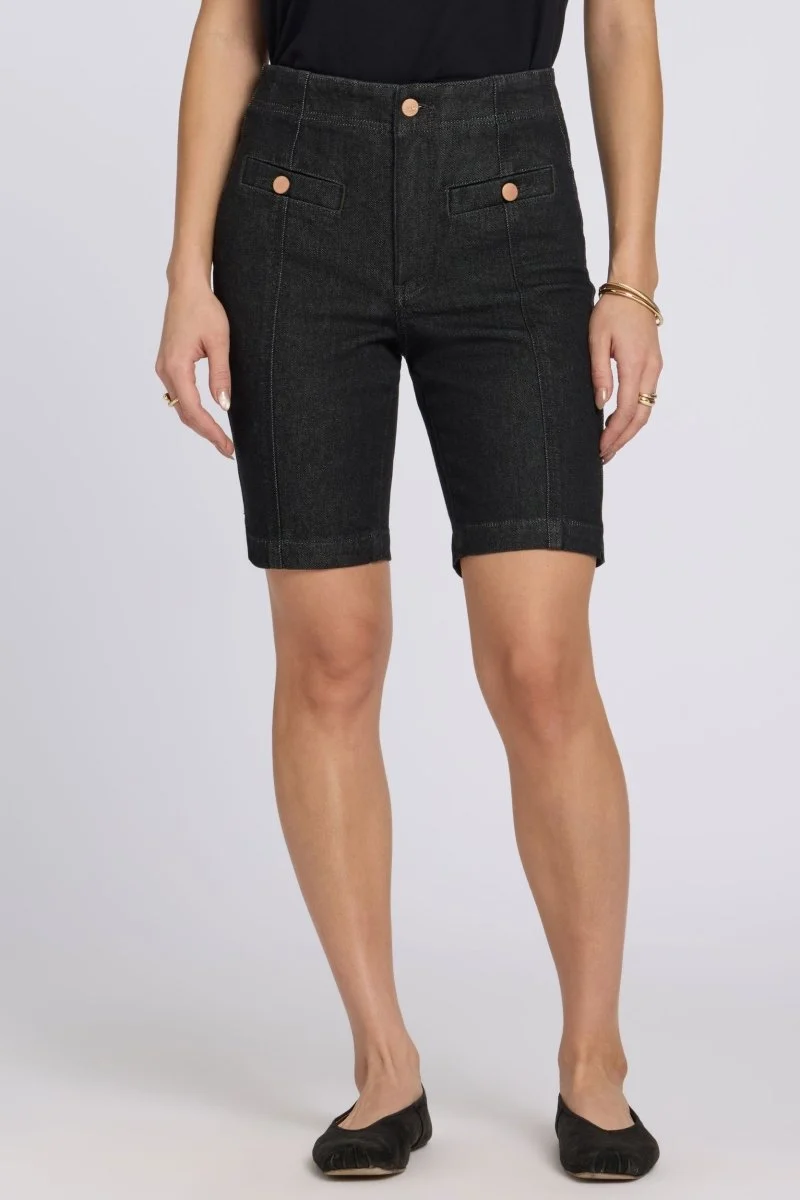 Ella Denim Shorts mit High Rise | Black Rinse