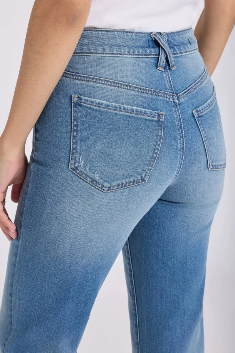 Bailey Relaxed Straight Ankle Jeans mit High Rise | Port Sea