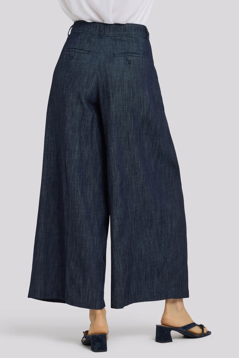 Giselle Wide Leg Ankle Trouser | Dark Indigo