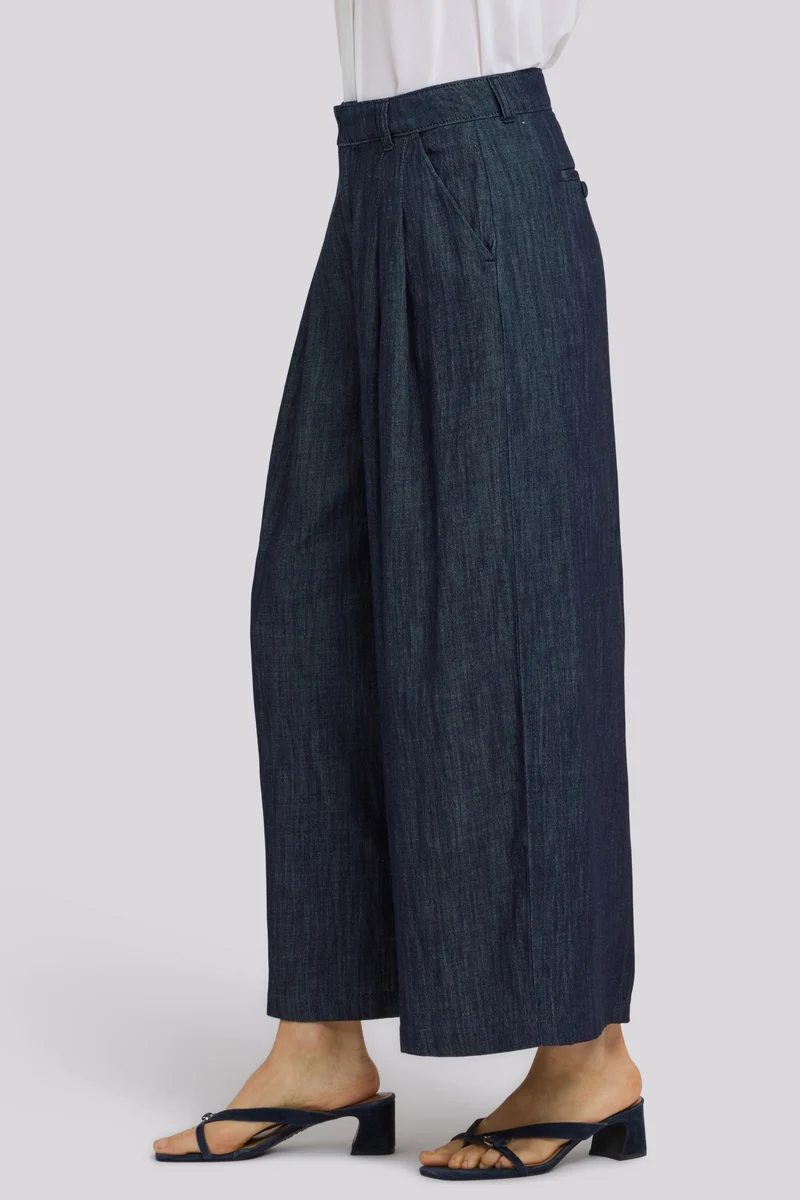 Giselle Wide Leg Ankle Trouser | Dark Indigo