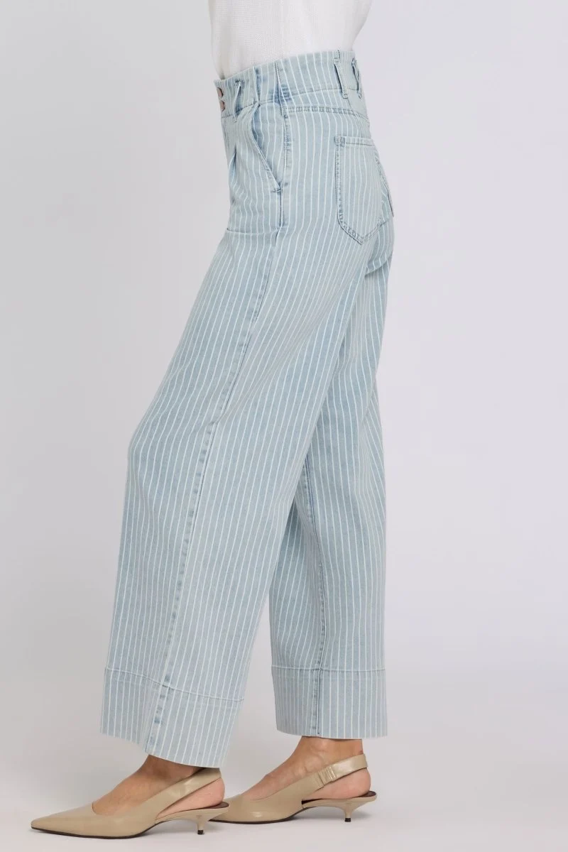 Simone Wide Leg Jeans mit High Rise | Azure Stripe
