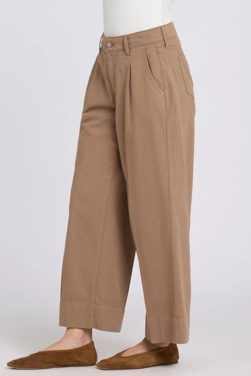 Teresa Wide Leg Ankle Jeans mit High Rise | Toasted Coconut