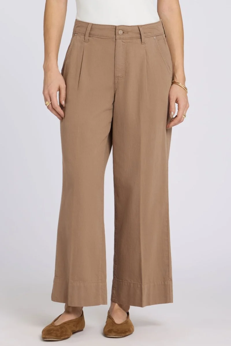Teresa Wide Leg Ankle Jeans mit High Rise | Toasted Coconut