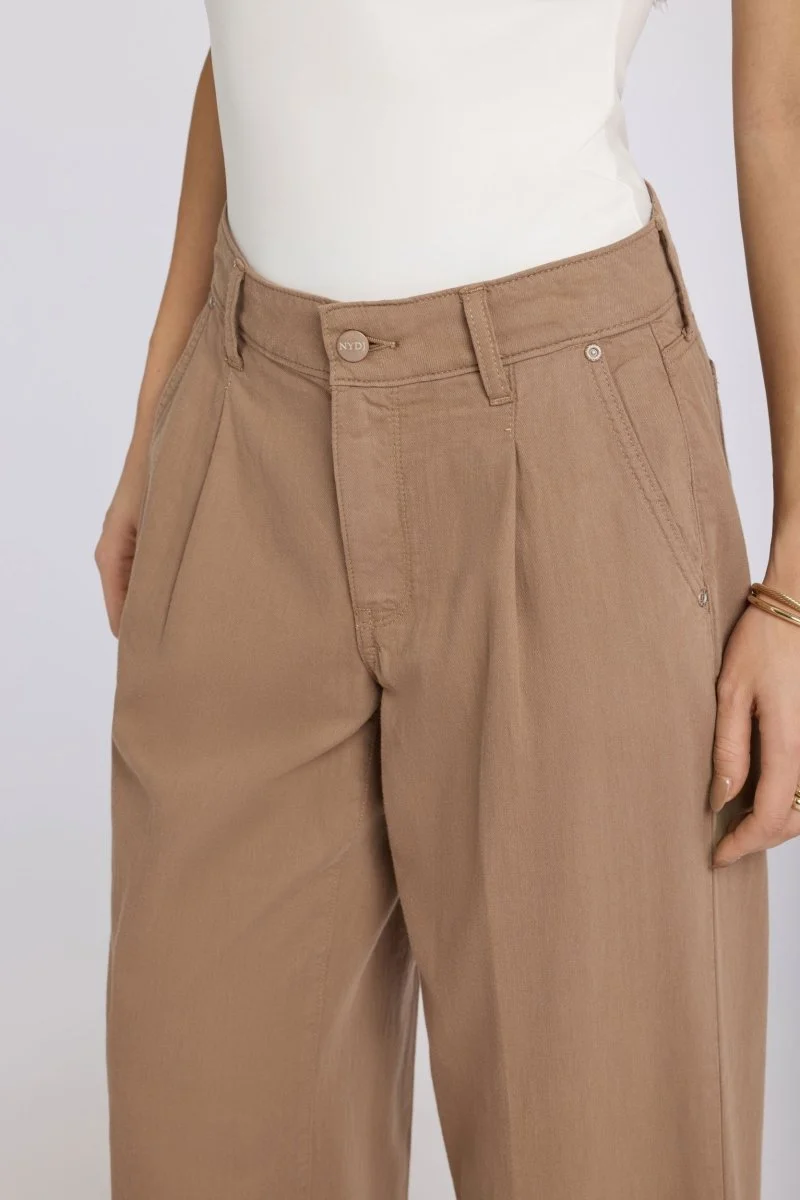 Teresa Wide Leg Ankle Jeans mit High Rise | Toasted Coconut