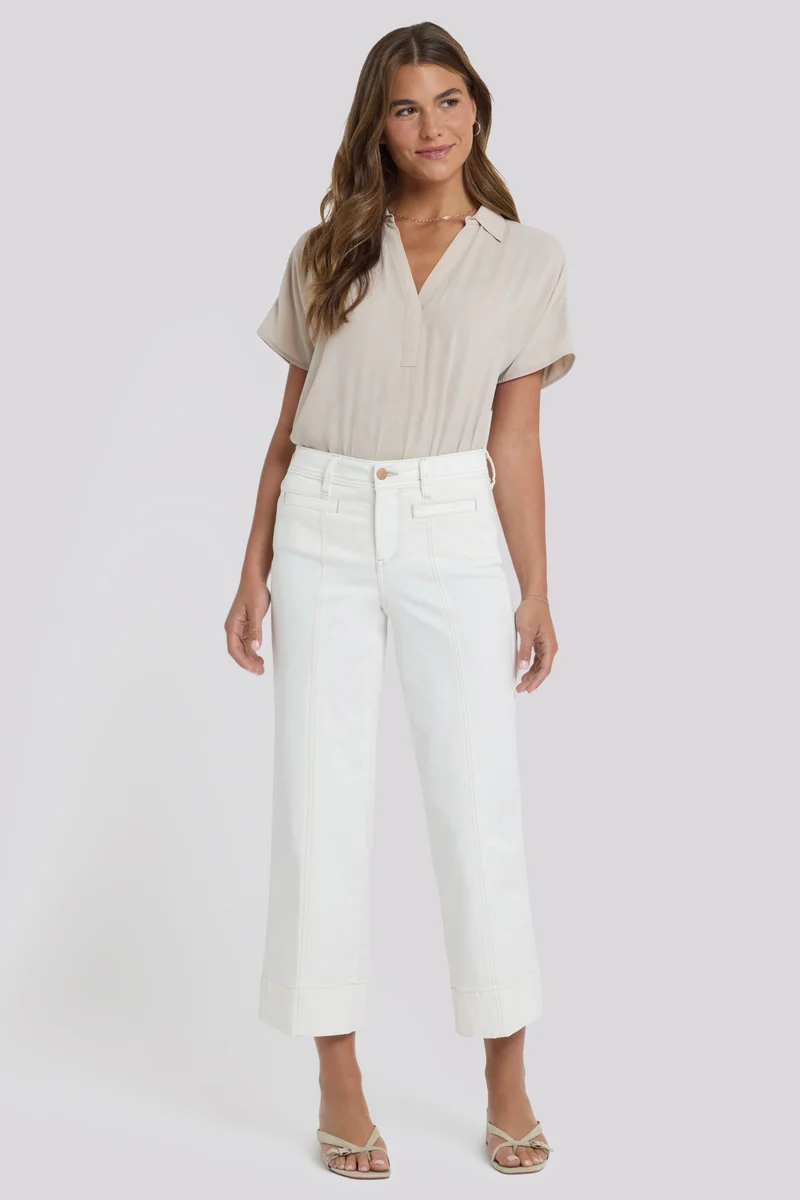 Teresa Wide Leg Ankle Jeans | Vintage White