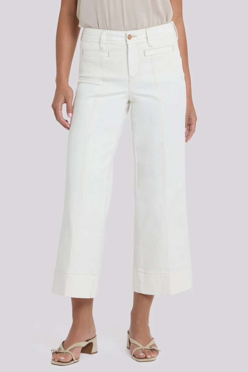 Teresa Wide Leg Ankle Jeans | Vintage White