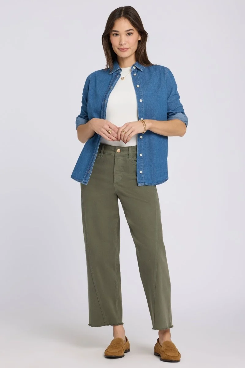 Alyssa Relaxed Crop Jeans | Desert Green