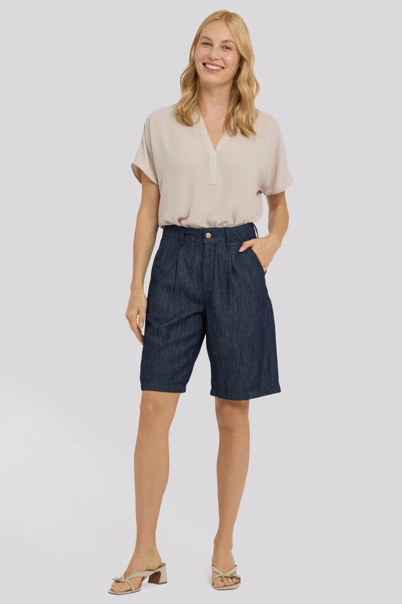 Gwen Relaxed Bermuda Denim Shorts | Dark Indigo