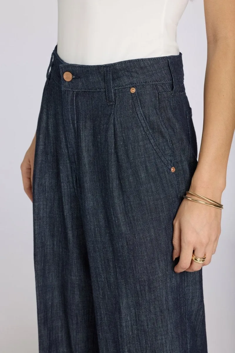 Teresa Wide Leg Ankle Jeans mit High Rise | Dark Indigo