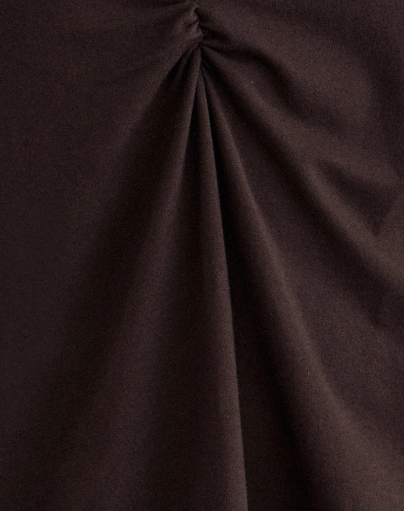 Sundari-Minikleid aus Rayon-Jersey in Schokoladenbraun