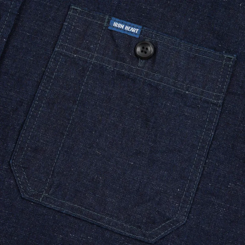 IHSH-443-IND 7 oz. Cotton Linen Chambray Work Shirt Indigo