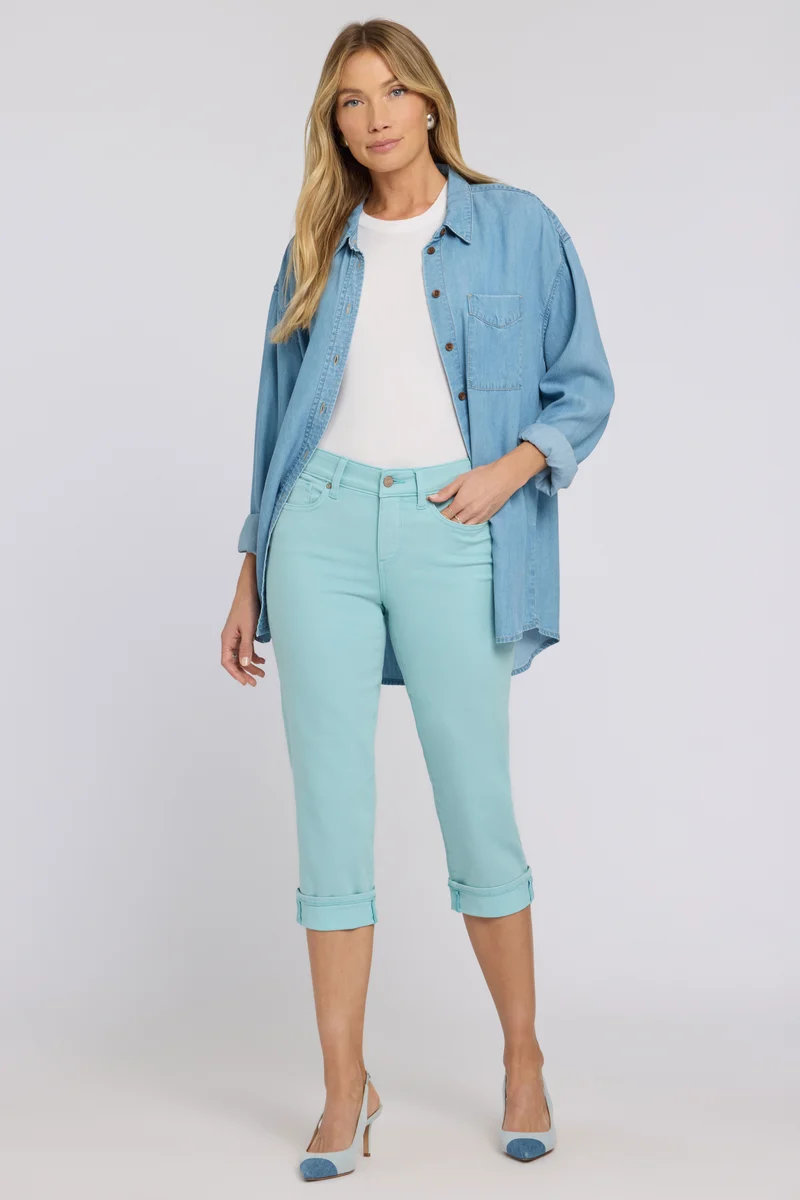 Marilyn Straight Crop Jeans In Cool Embrace® Denim | Aqua Haze
