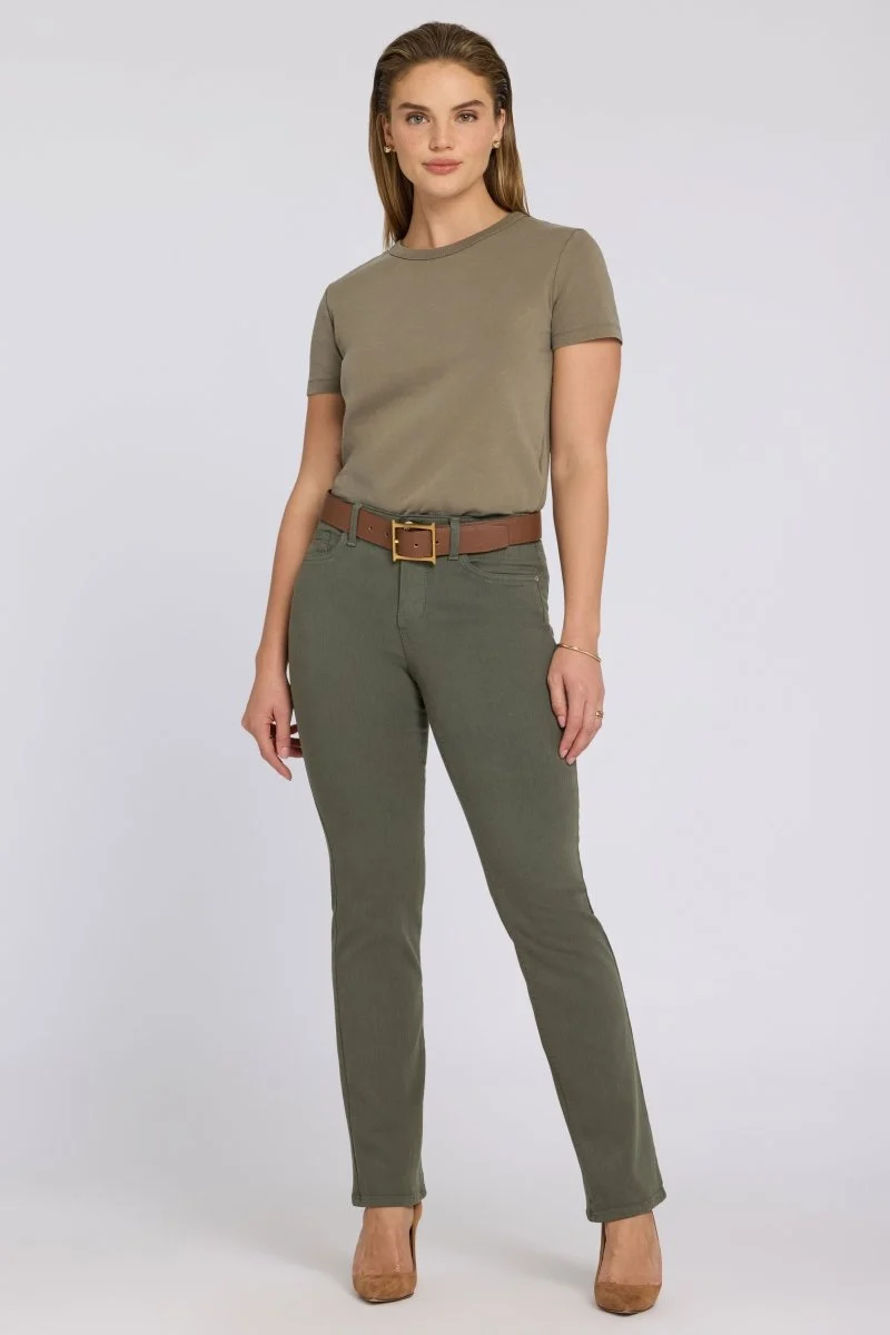 No Gapper™ Marilyn Straight Jeans in Sure Stretch® Denim | Desert Green
