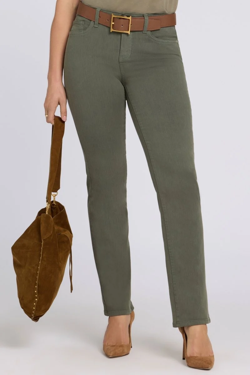 No Gapper™ Marilyn Straight Jeans in Sure Stretch® Denim | Desert Green