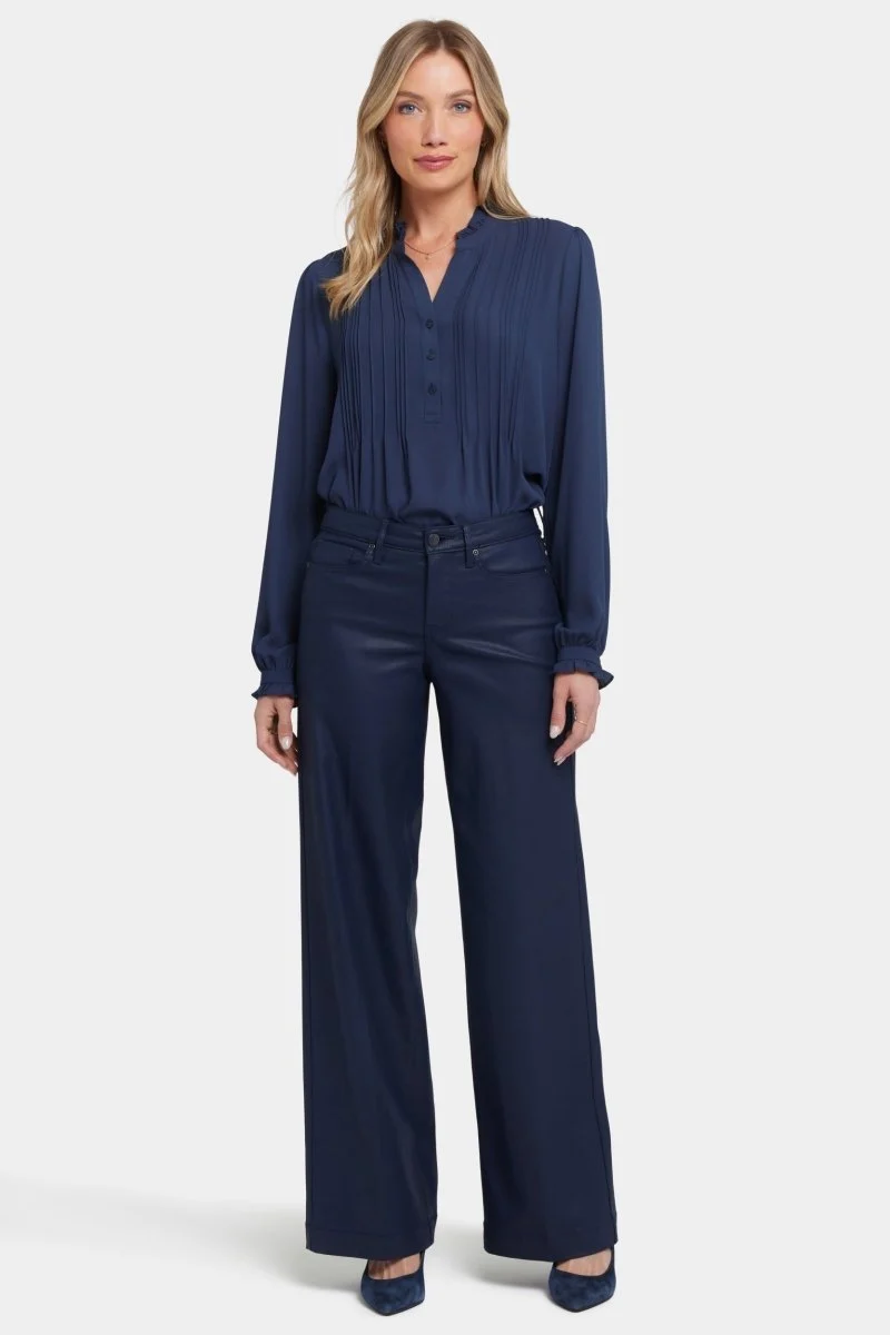 Coated Teresa Wide Leg Jeans | Starless Sky Coated
