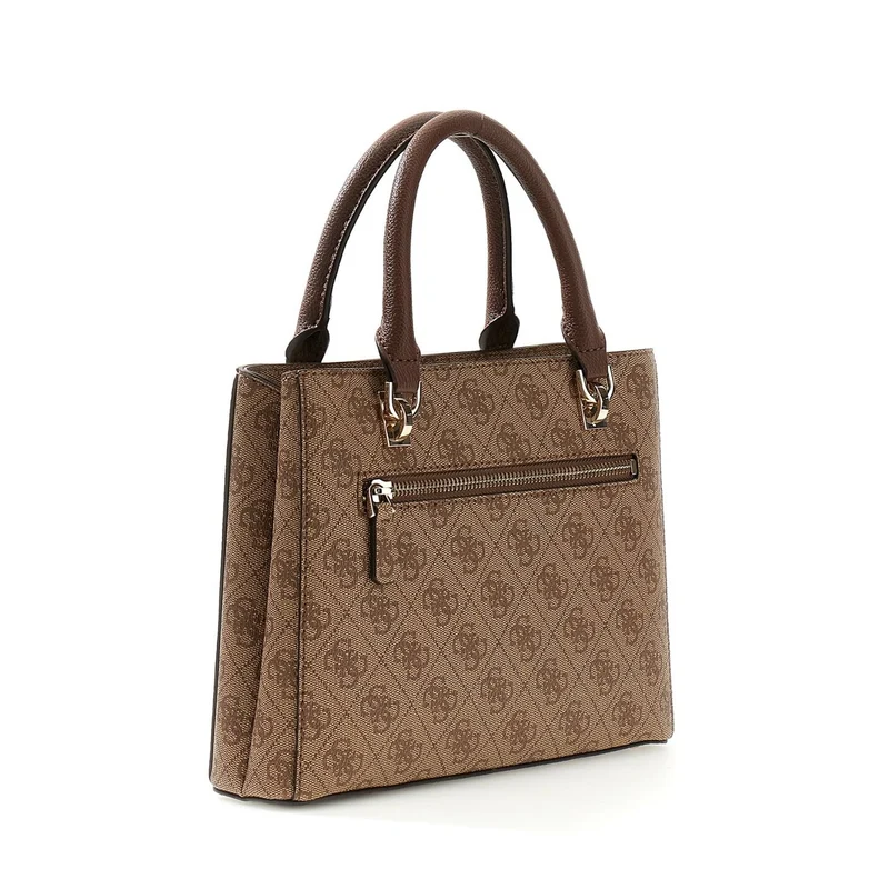 Guess Noelle Latte Logo Brown Handtasche Mit Mehreren Fächern HWBG96-72050-LGW