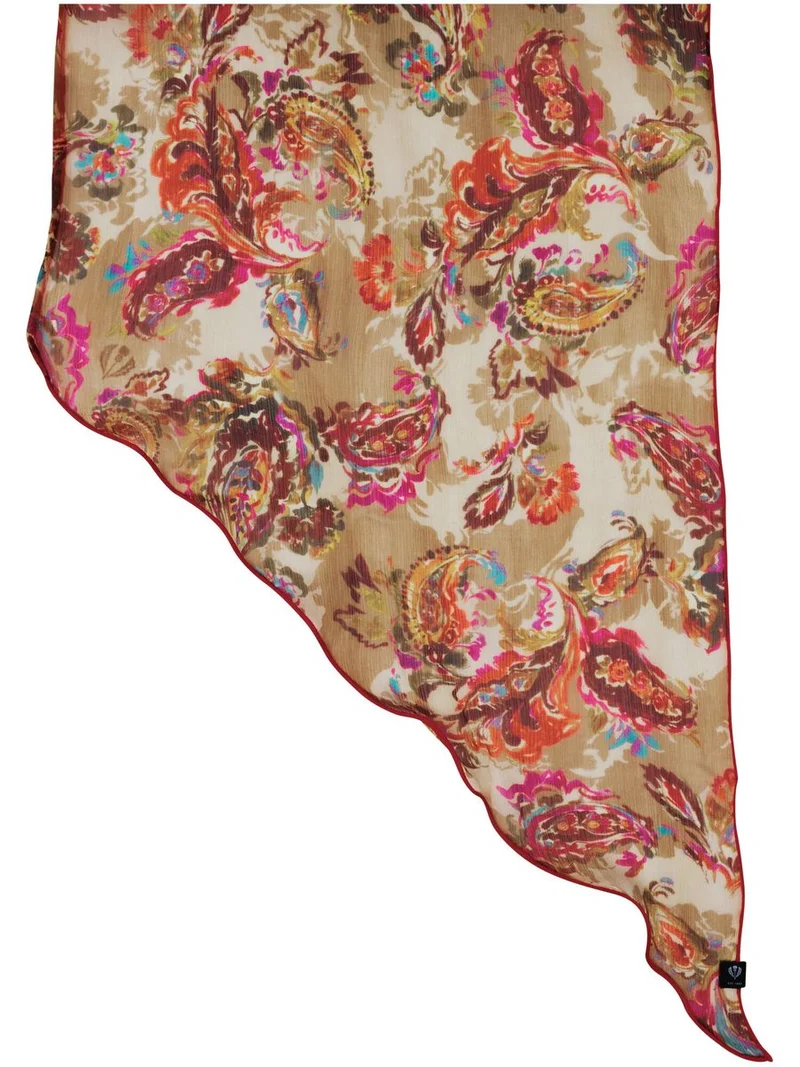 Seide Schal Langer Seidenschal mit Paisley-Design im Bias Cut