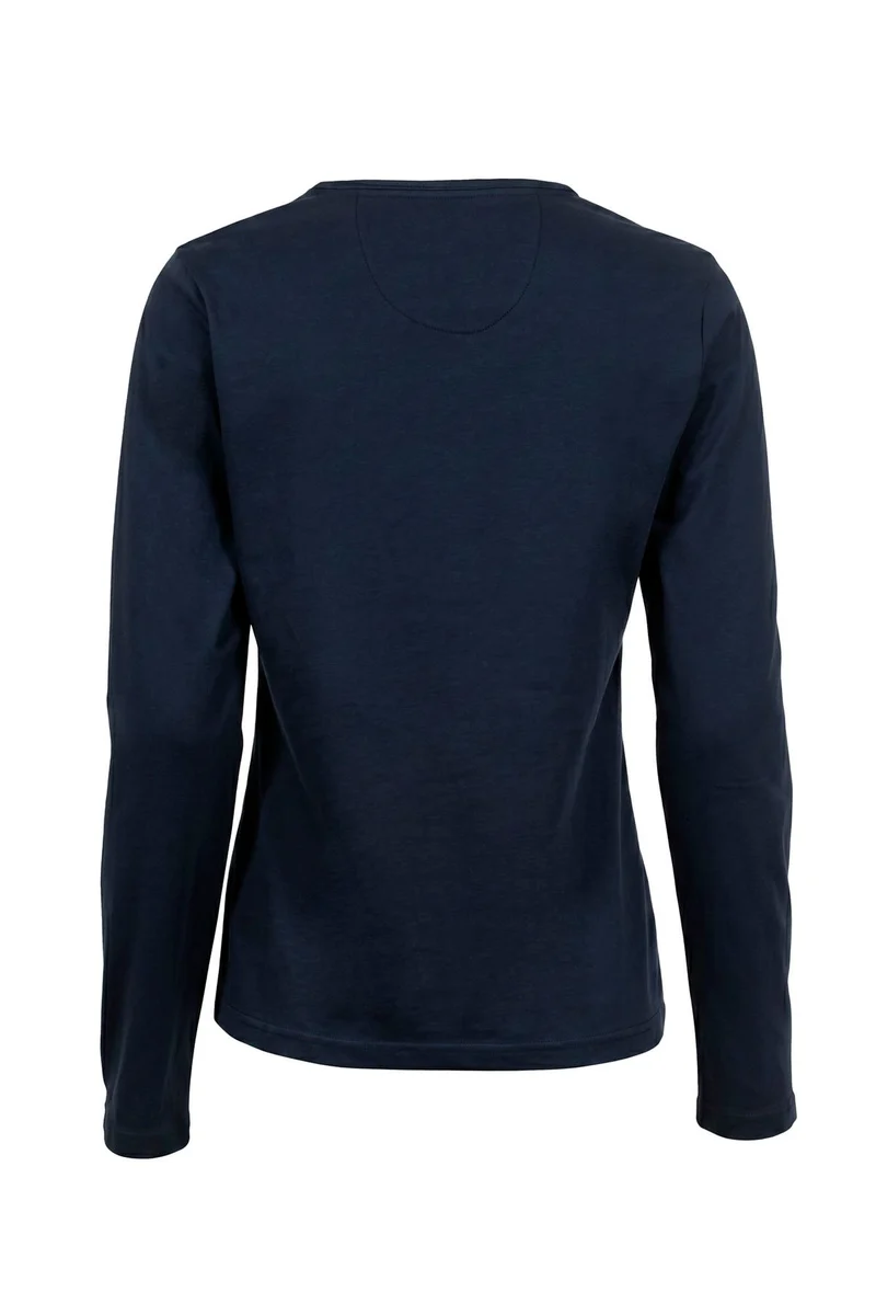 Langarmshirt Damen kleiner V-Cut