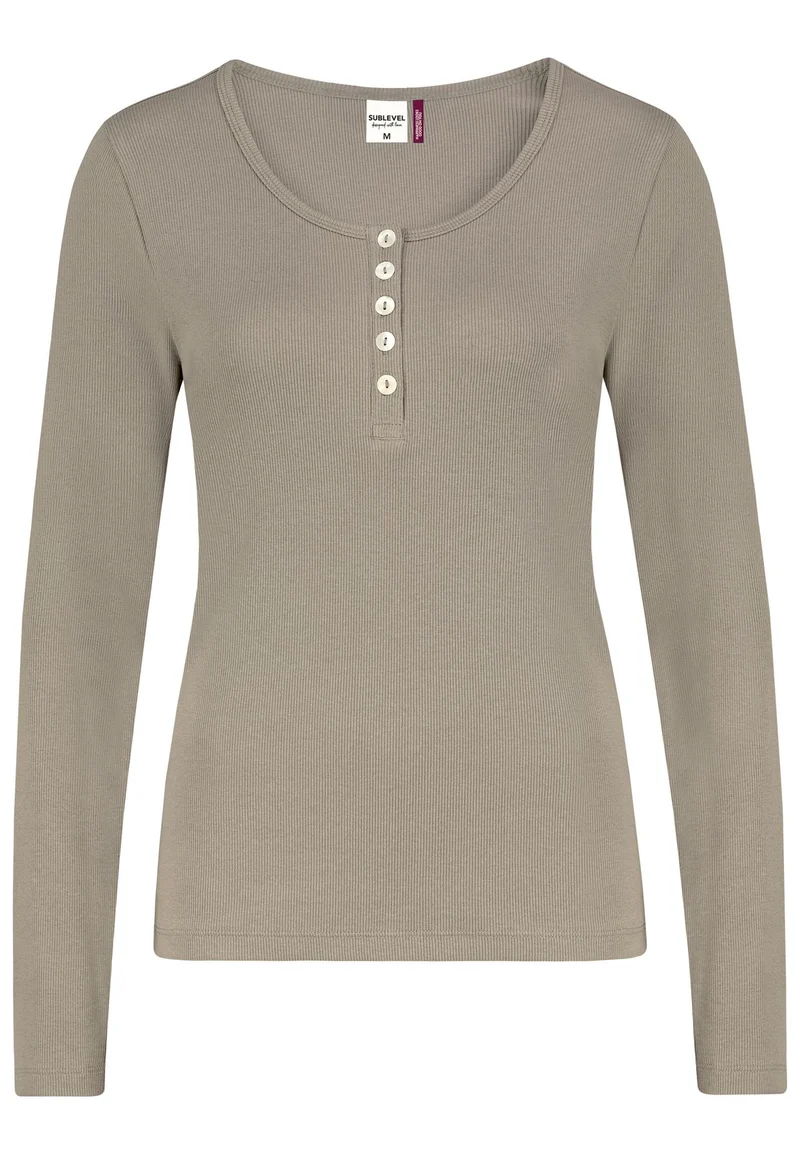 Langarmshirt Damen Knopfleiste