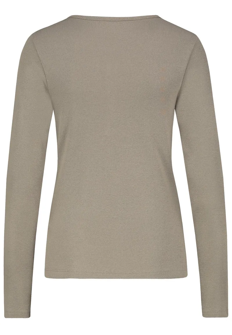 Langarmshirt Damen Knopfleiste