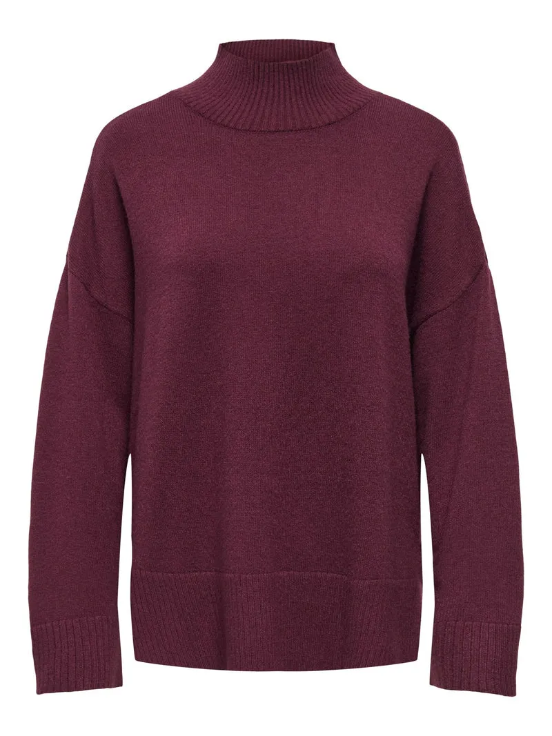 ONLMARY LS HIGH NECK SLIT KNT NOOS