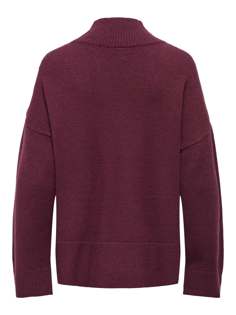 ONLMARY LS HIGH NECK SLIT KNT NOOS