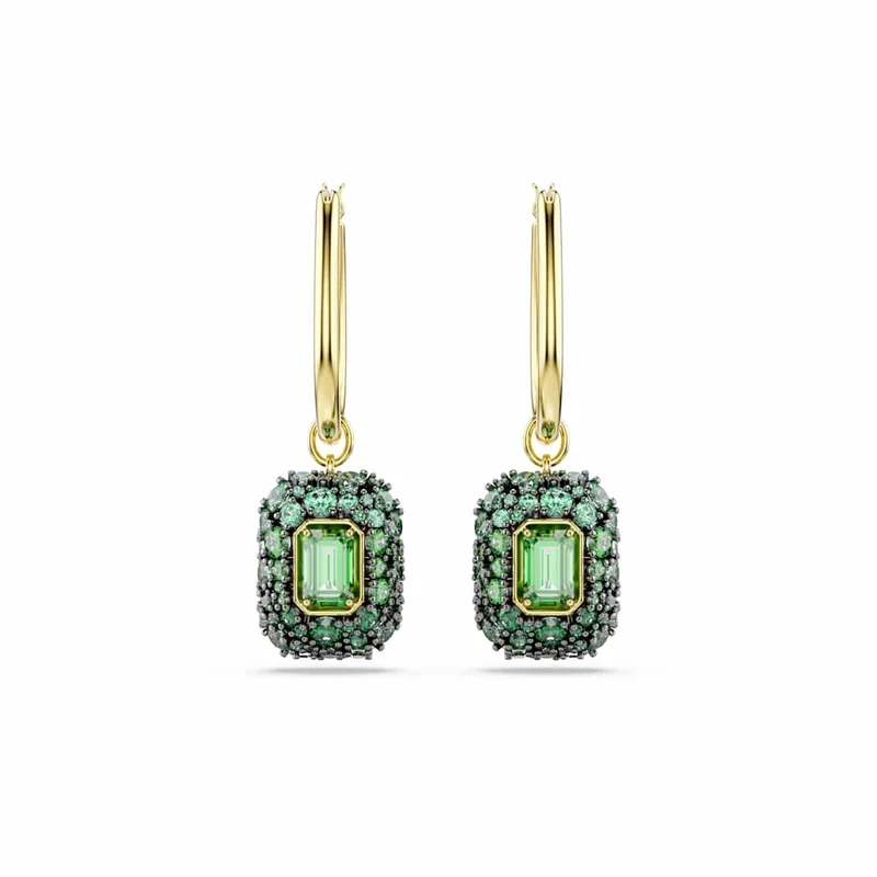 Swarovski Sublima Glam Ohrringe in Goldoptik mit grünem Kristall 5752890