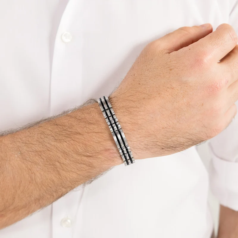 Hugo Boss Edelstahl Silberfarbenes Herren Gliederarmband HBJ1580814