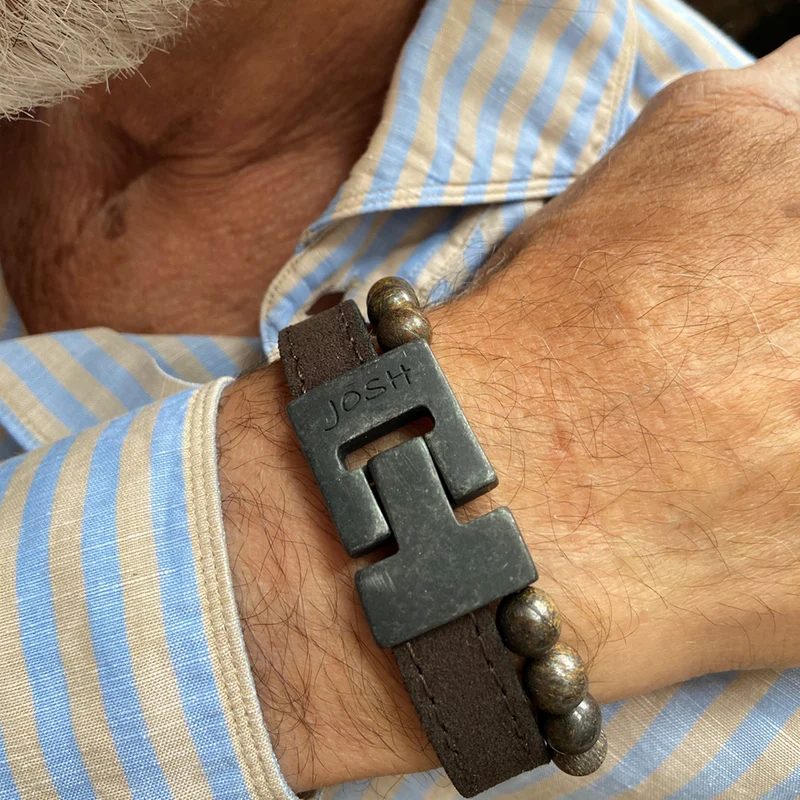 Josh Brown Natural Stone Bracelet 25039VB/BRWN/MED
