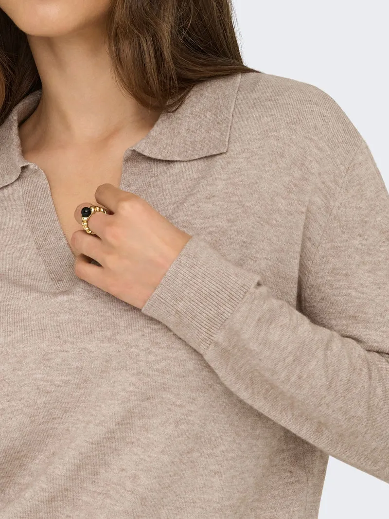 ONLY Strick Polo Pullover Damen
