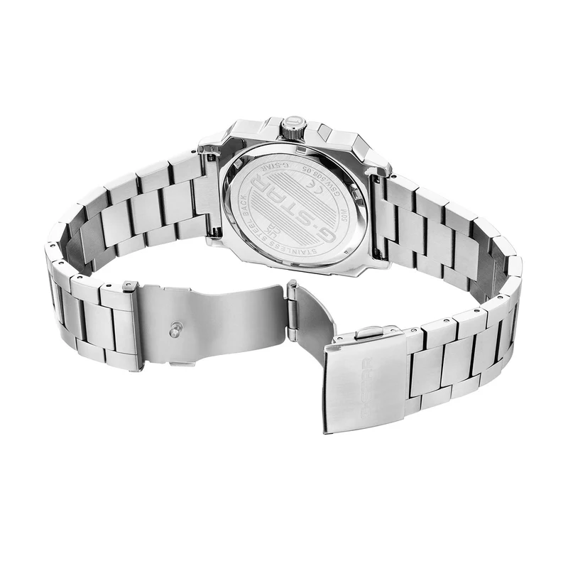G-STAR Cube Silberfarbene Herrenuhr GSW.508.05
