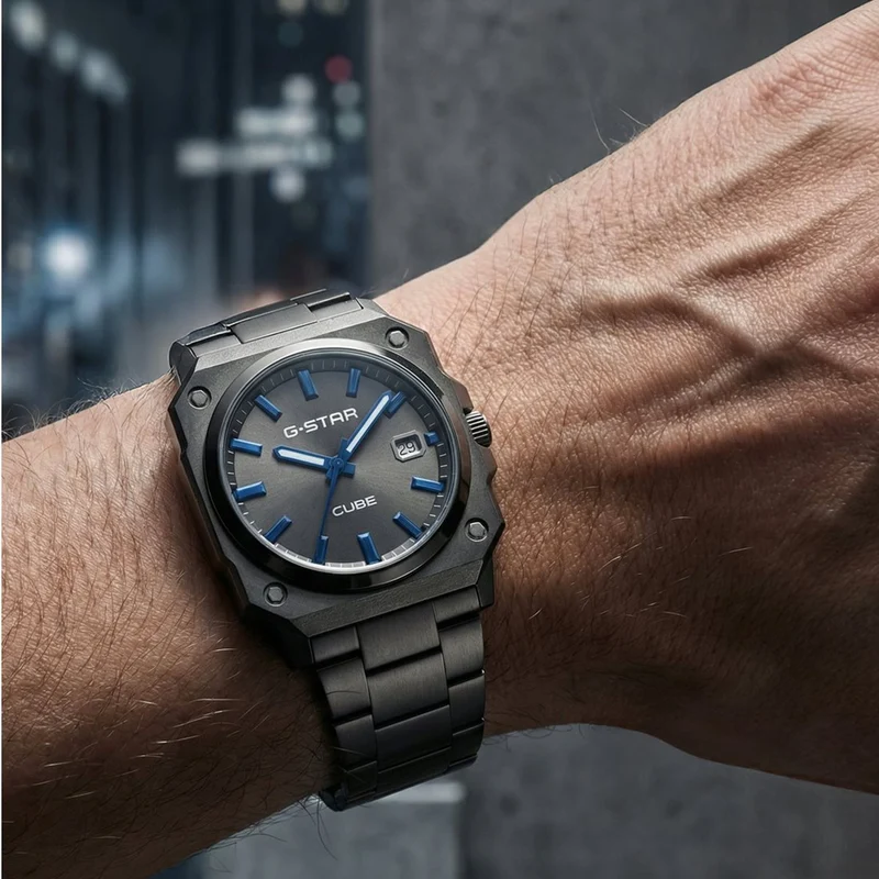 G-STAR Cube Gunmetal Analoge Herrenuhr GSW.508.07