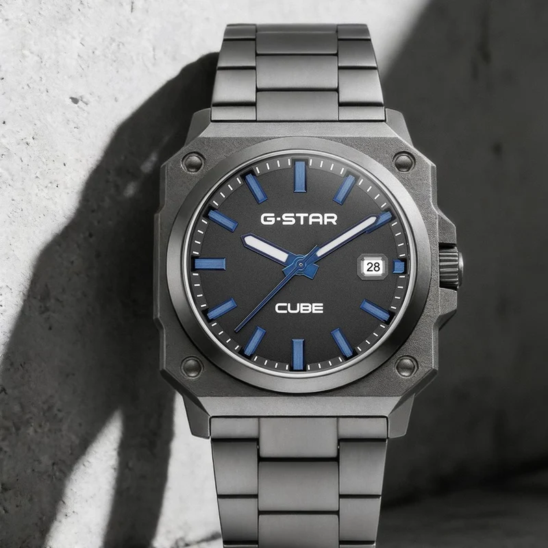 G-STAR Cube Gunmetal Analoge Herrenuhr GSW.508.07