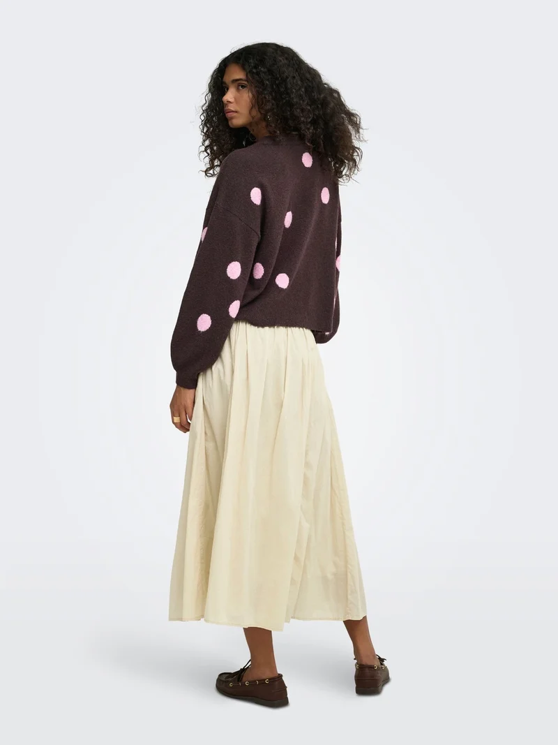 Damen Strickpullover mit Punkten & Rundhalsausschnitt