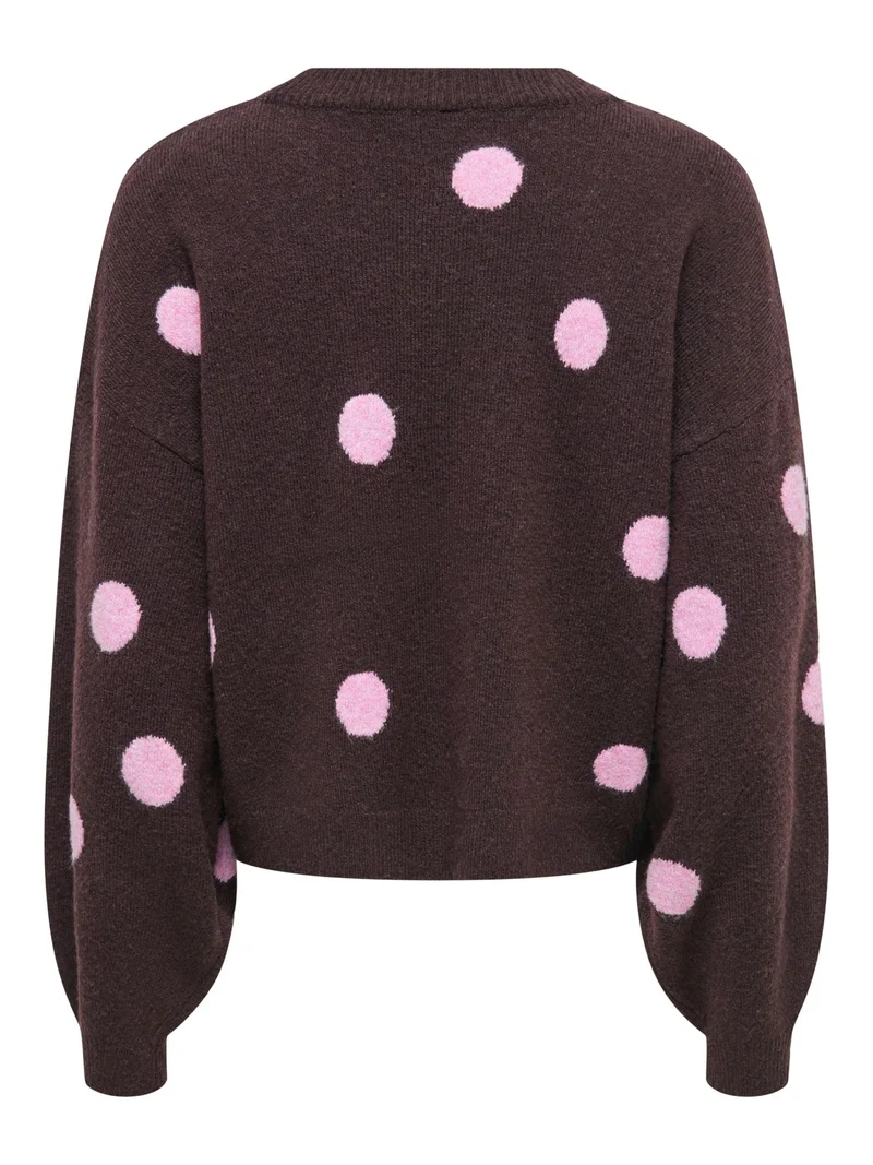 Damen Strickpullover mit Punkten & Rundhalsausschnitt