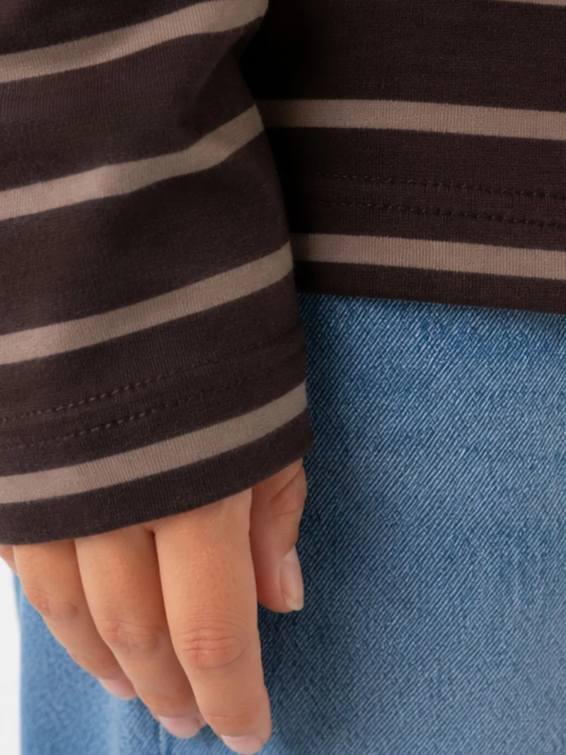 ONLHAPPY L/S O-NECK STRIPE TEE JRS Coffee Bean/Taupe gray lena