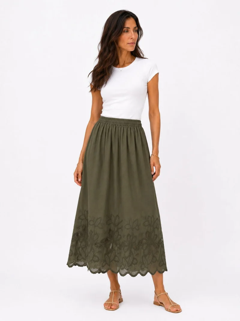 Splash of Color Midi Rock Baumwolle