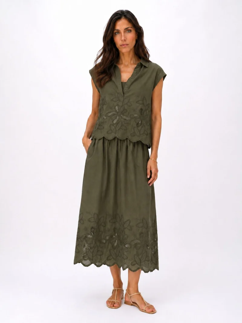 Splash of Color Midi Rock Baumwolle