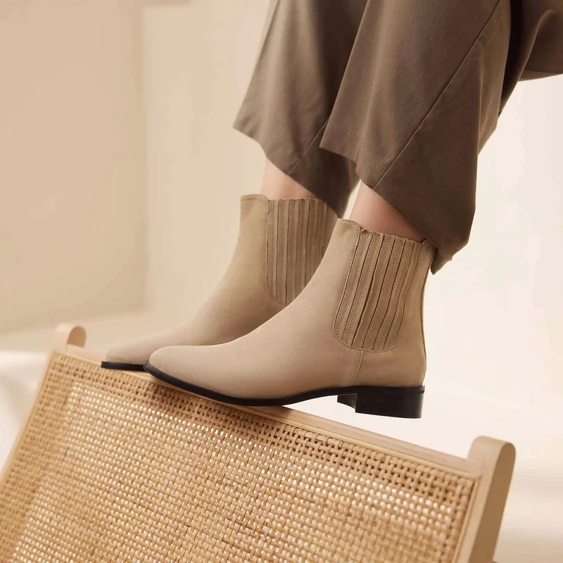 Isabel Bernard Vendôme Chey Beige Suede Chelsea Stiefel IB53000SS-174-37